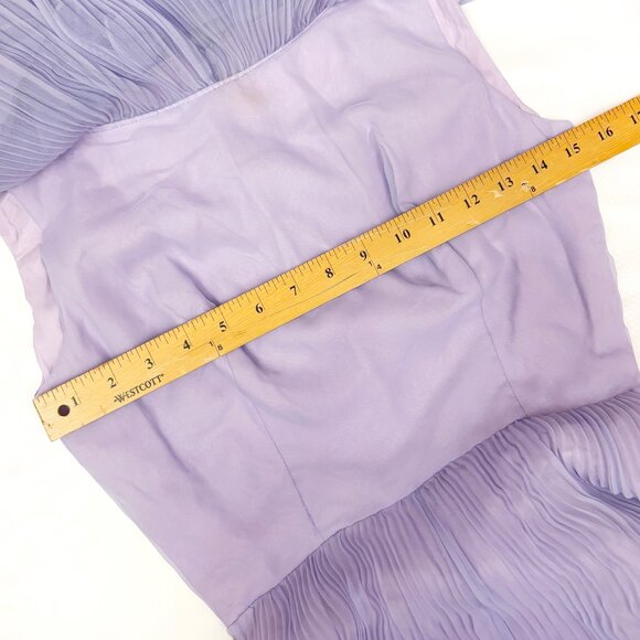 Vintage purple knife-pleat ruffle maxi dress AS-IS size Small - Picture 7 of 15